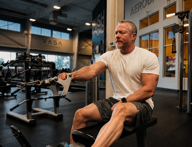 Bryant Wimmer training at the gym